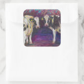 Sheltering cows 2011 vierkante sticker (Tas)
