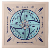 Sheltering Moon Mandala Native Symbols Tile Tegeltje (Voorkant)
