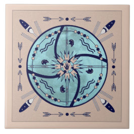 Sheltering Moon Mandala Native Symbols Tile Tegeltje