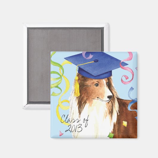 Sheltie Afstuderen Magneet (Voorkant / Achterkant)