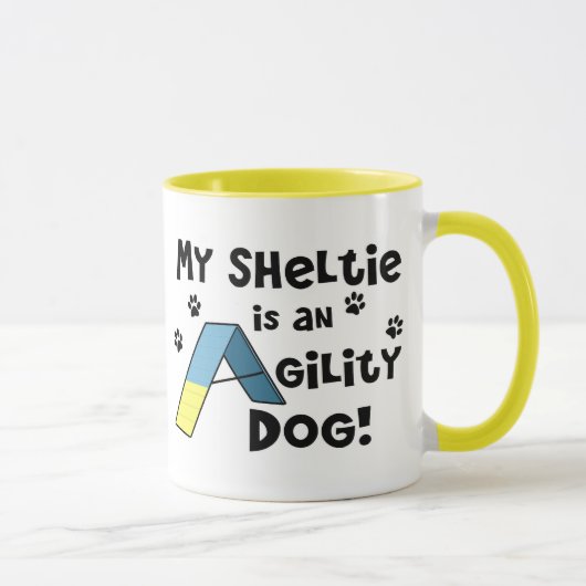 Sheltie Agility Dog Mok (Rechts)