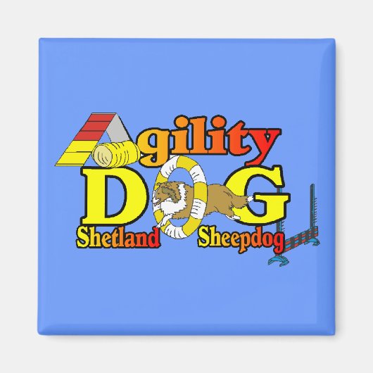 Sheltie Agility Shetland Sheepdog Gifts Magneet (Voorkant)