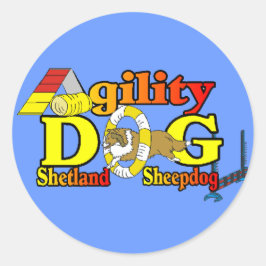 Sheltie Agility Shetland Sheepdog Gifts Ronde Sticker