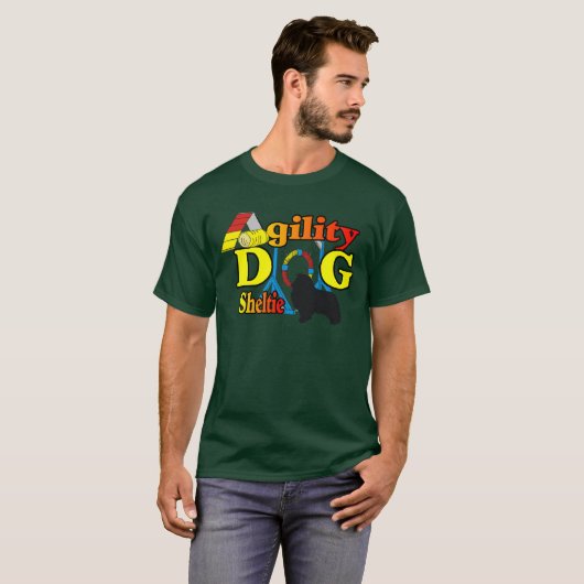 Sheltie Agility Shetland Sheepdog Gifts T-shirt (Voorkant volledig)