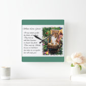 Sheltie Art Gifts Summer Garden Vierkante Klok (Huis)