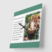 Sheltie Art Gifts Summer Garden Vierkante Klok (Hoek)
