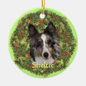 Sheltie Art Keramisch Ornament (Voorkant)