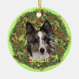 Sheltie Art Keramisch Ornament