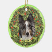 Sheltie Art Keramisch Ornament (Links)