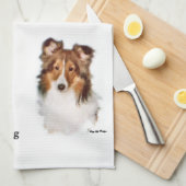Sheltie Art Love Theedoek (Quarter Fold)