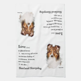 Sheltie Art Love Theedoek