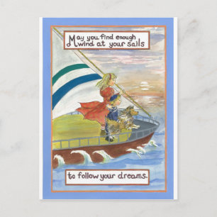 Sheltie Art Wind op je zeilen Briefkaart