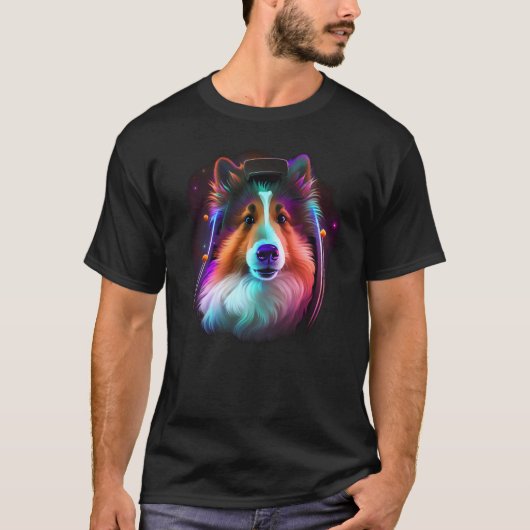 Sheltie Astronaut Dog Outer Space Shetland Sheepdo T-shirt (Voorkant)