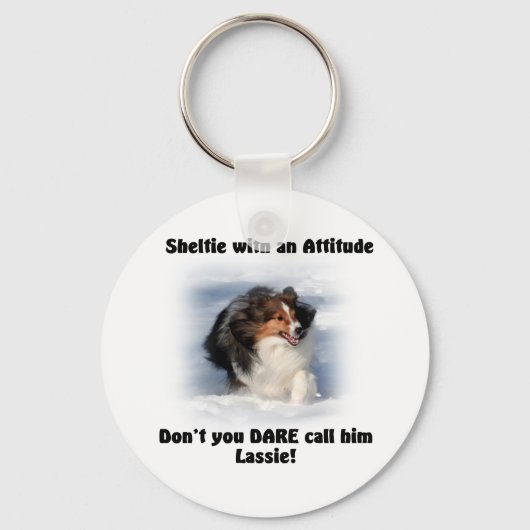 Sheltie Attitude Sleutelhanger (Voorkant)