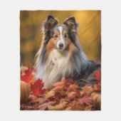 Sheltie Autumn Fleece Deken (Voorkant)