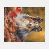 Sheltie Autumn Fleece Deken (Voorkant (Horizontaal))