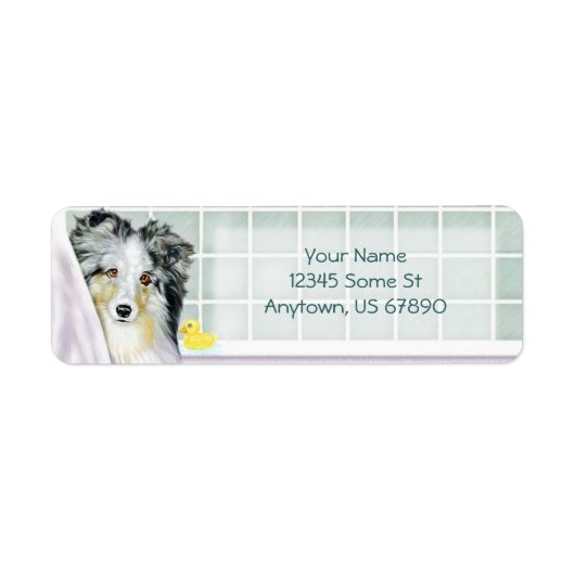 Sheltie Bath Blue Merle Labels (Voorkant)