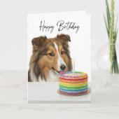 Sheltie Birthday Cake Inspector Kaart (Voorkant)