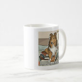 Sheltie & boeken koffiemok (Voorkant rechts)