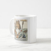 Sheltie & boeken koffiemok (Voorkant links)