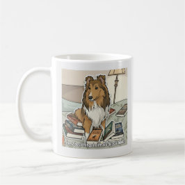 Sheltie & boeken koffiemok