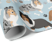 Sheltie Bones & Paws Cadeaupapier (Rol Hoek)