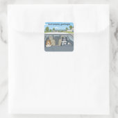 Sheltie & Border collie roadtrip Vierkante Sticker (Tas)