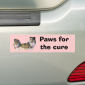 Sheltie Breast Cancer Bumpersticker (Op auto)