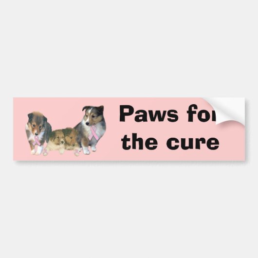 Sheltie Breast Cancer Bumpersticker (Voorkant)
