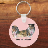 Sheltie Breast Cancer Sleutelhanger (Voorkant)