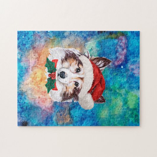 Sheltie Breed Dog Kerstmis Legpuzzel (Horizontaal)