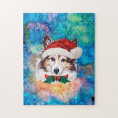 Sheltie Breed Dog Kerstmis Legpuzzel (Verticaal)