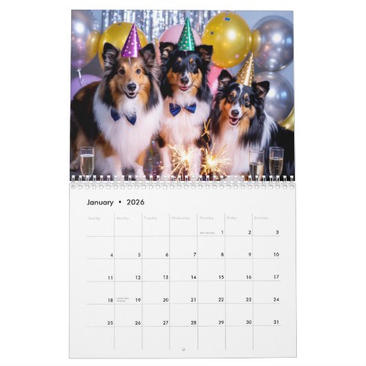 Sheltie Calendar Kalender (Jan 2026)
