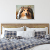 Sheltie Canine Canvas Afdruk (Insitu (Slaapkamer))