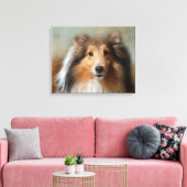 Sheltie Canine Canvas Afdruk (Insitu (Woonkamer))