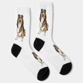 Sheltie Cartoon afbeelding Sokken (Rechts)