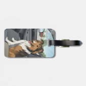 Sheltie cartoon bagagelabel (Achterkant horizontaal)