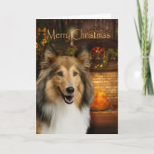 Sheltie Christmas Kaart (Voorkant)