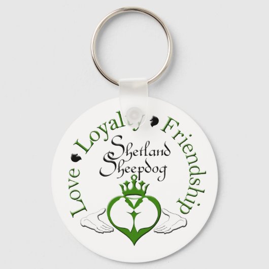 Sheltie Claddagh Sleutelhanger (Voorkant)
