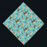 Sheltie Collie Shetland Sheepdogs Cute Paw Pattern Bandana<br><div class="desc">Het ontwerp is voorzien van grappige schattige schotten op een patroon met rekken die lopen en spelen,  en een coole Sheltie met zonnebrillen op een gekleurde achtergrond met botten en poetafdrukken van honden.</div>