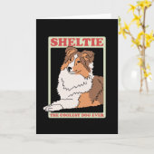 Sheltie Coolest Dog | Shetland Sheepdog Kaart (Gele Bloem)