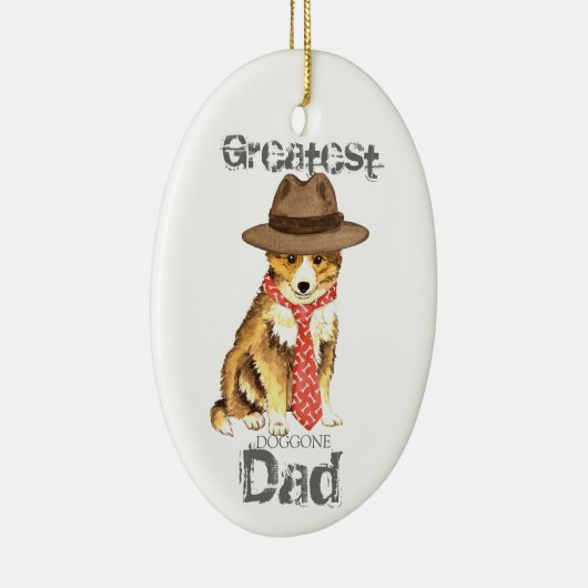 Sheltie Dad Ceramic Ornament (Rechts)