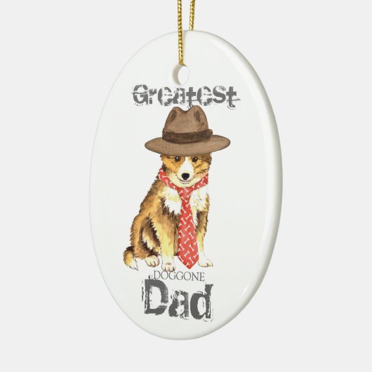 Sheltie Dad Ceramic Ornament (Links)