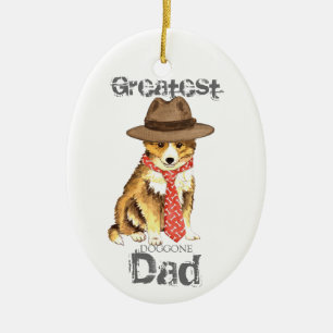 Sheltie Dad Ceramic Ornament