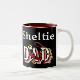 Sheltie Dad Gifts Tweekleurige Koffiemok