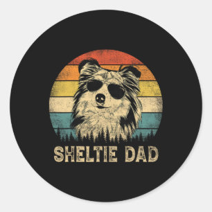 Sheltie Dad Hondenliefhebbers Vader &#; s Day T-s Ronde Sticker