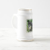 Sheltie Dog Afbeelding Beer Stein Bierpul (Voorkant links)