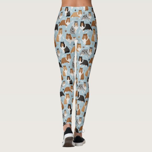 Sheltie Dog Bones and Paws Leggings (Achterkant)
