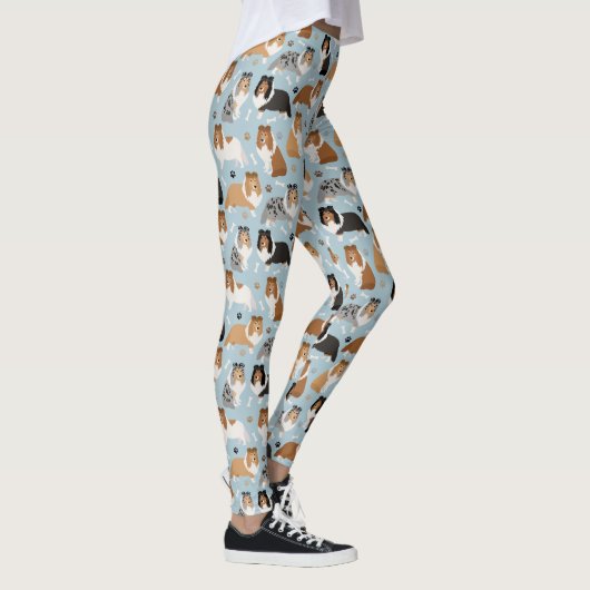 Sheltie Dog Bones and Paws Leggings (Rechts)