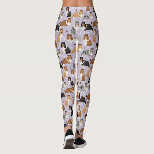 Sheltie Dog Bones and Paws Leggings (Achterkant)